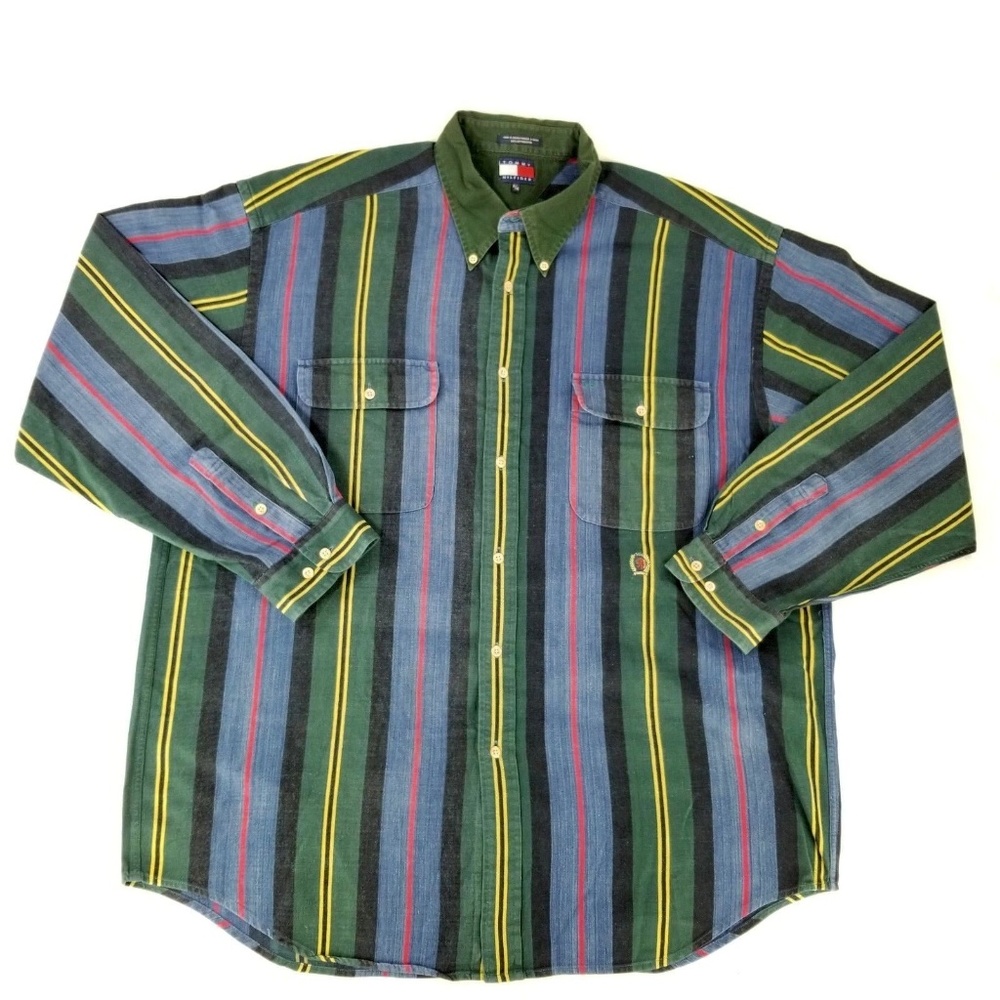 Vintage 1990s Tommy Hilfiger Button Front Shirt XL